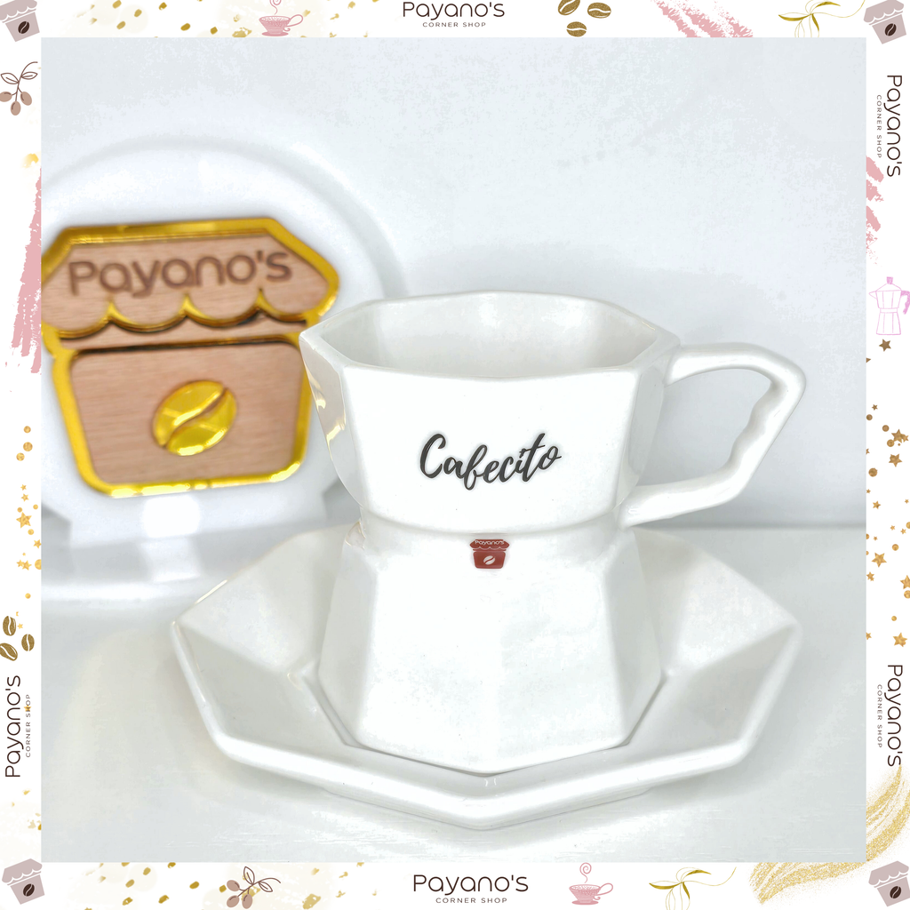 Cafecito Aesthetic Coffee cup w/Saucer