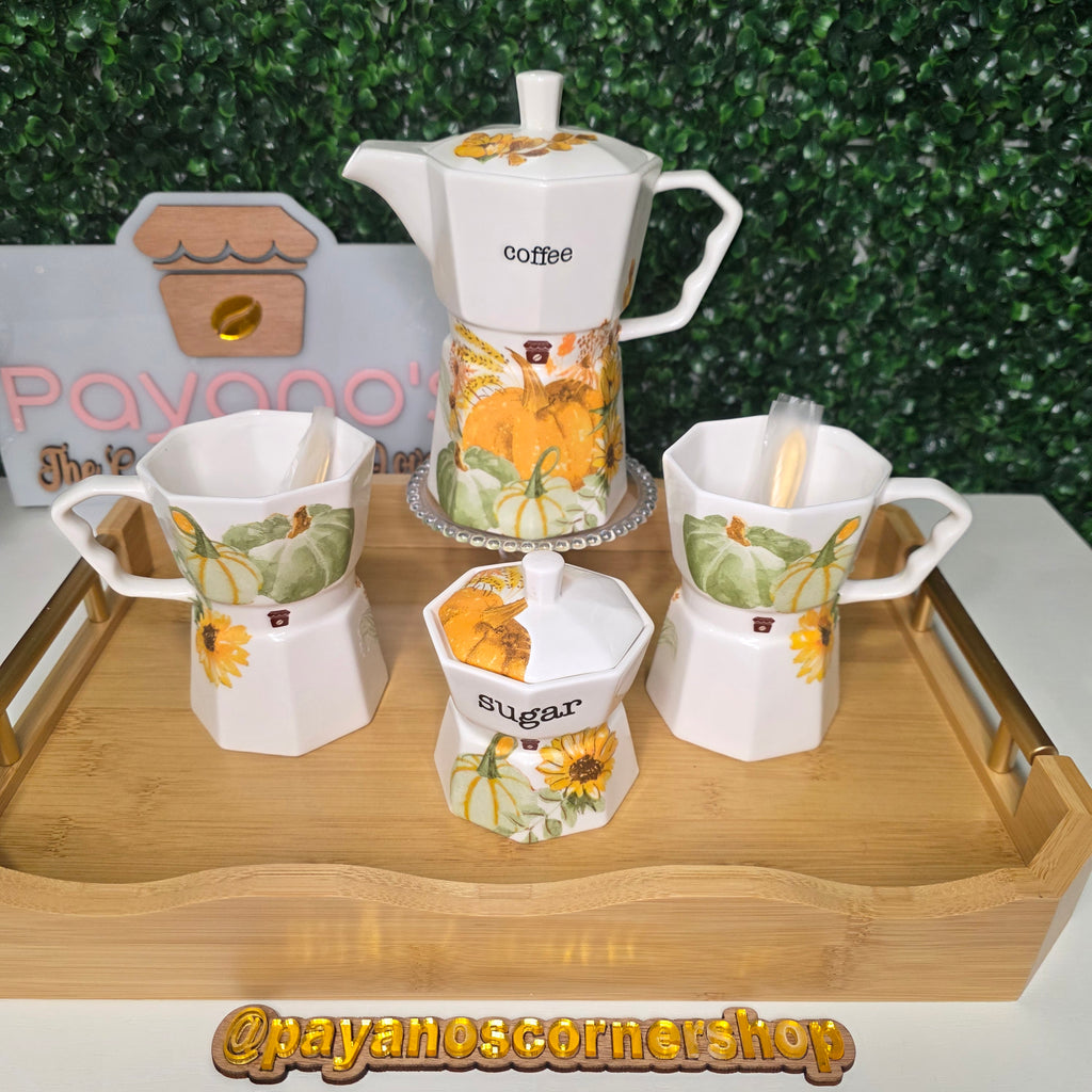 Handmade Pumpkin & Sunflower Autumn Coffee Set | Only 2 Available 🍁☕