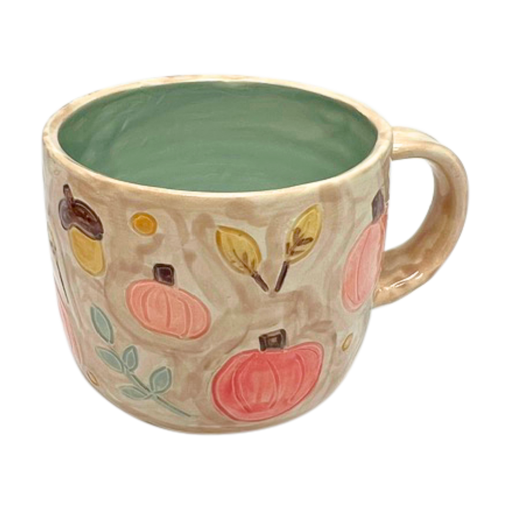 Pumpkins and Acorns Mug - Fall Decor 