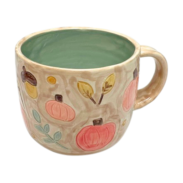 Pumpkins and Acorns Mug - Fall Decor 