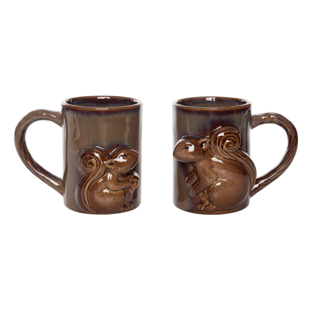 Brown Harvest Squirrel Stoneware Mug Set of 2 13.5oz DS: Stone