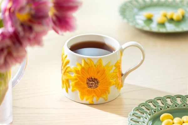 Sunflower 16oz Embossed Reactive Glazed Coffee Mug