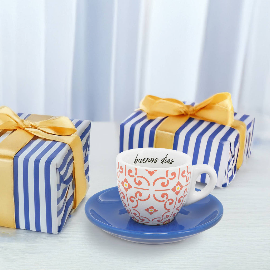 Buenos Dias - 2.5 oz Espresso Cup and Saucer