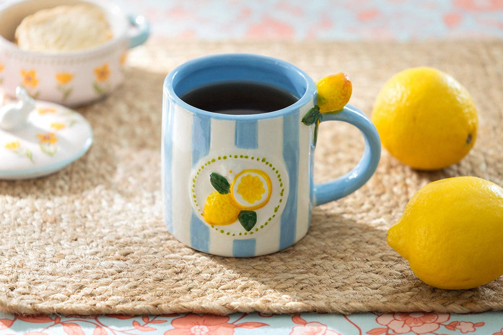 Lemon Blue 14oz Stripe Mug