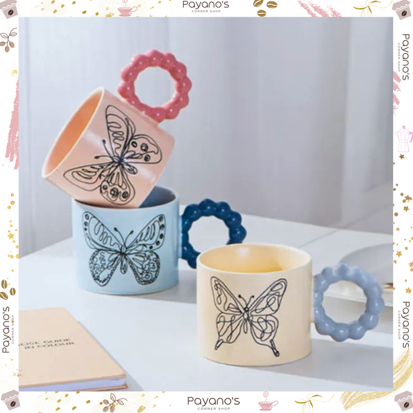 Butterfly Mugs with Creative Handle